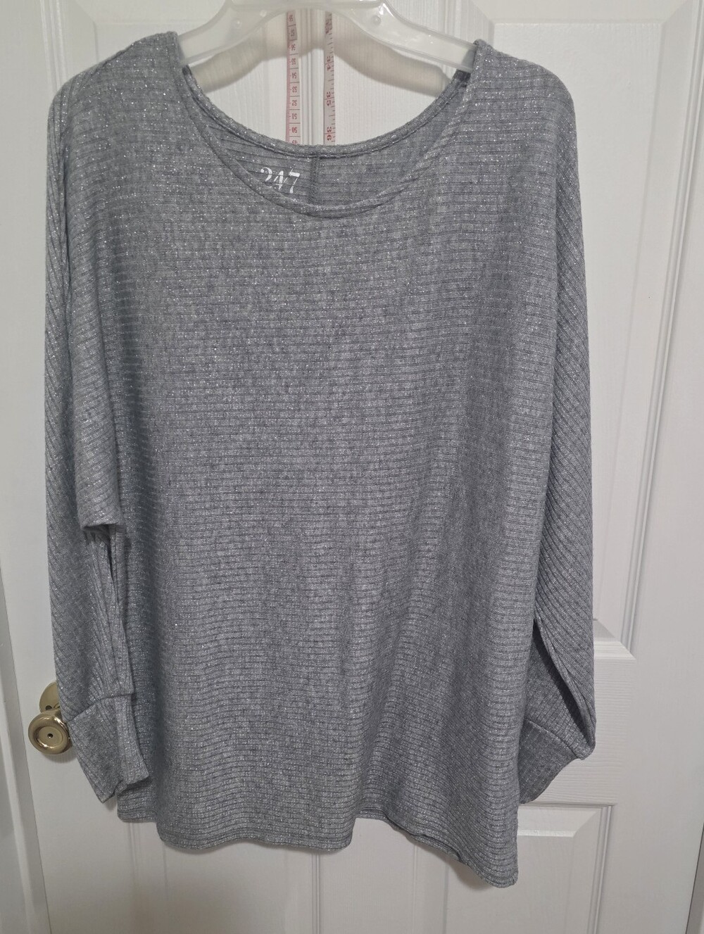 Maurices Metallic Gray Ribbed Long Sleeve Top NWOTS Size XL